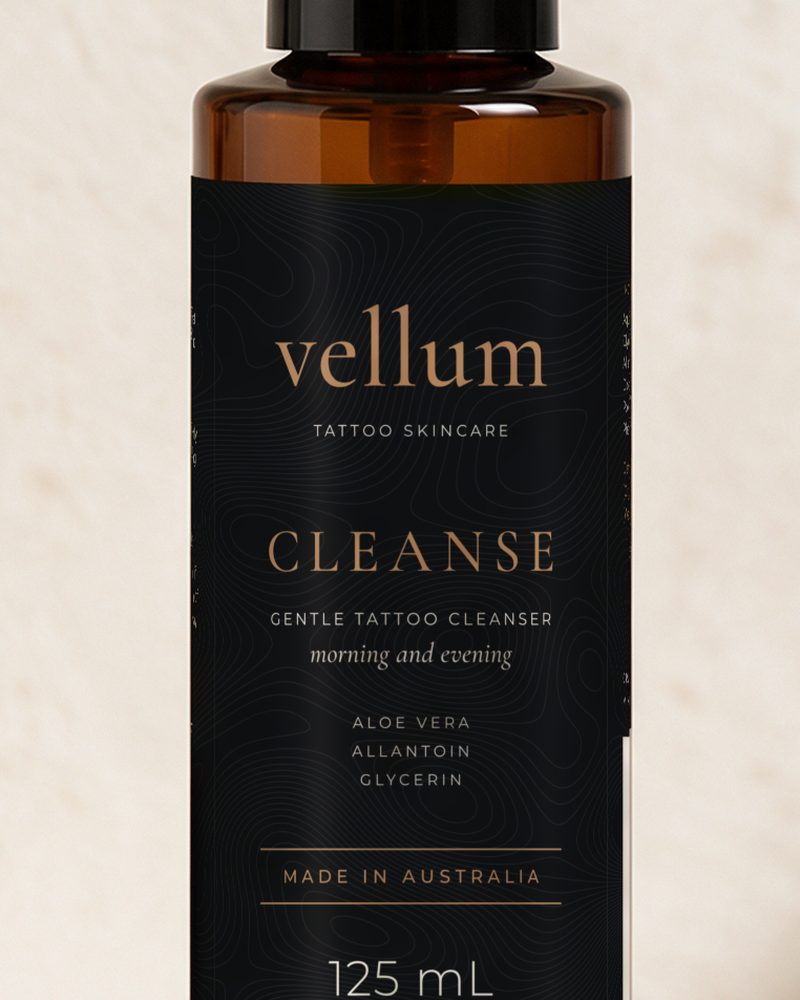 Close-up of the Cleanse label